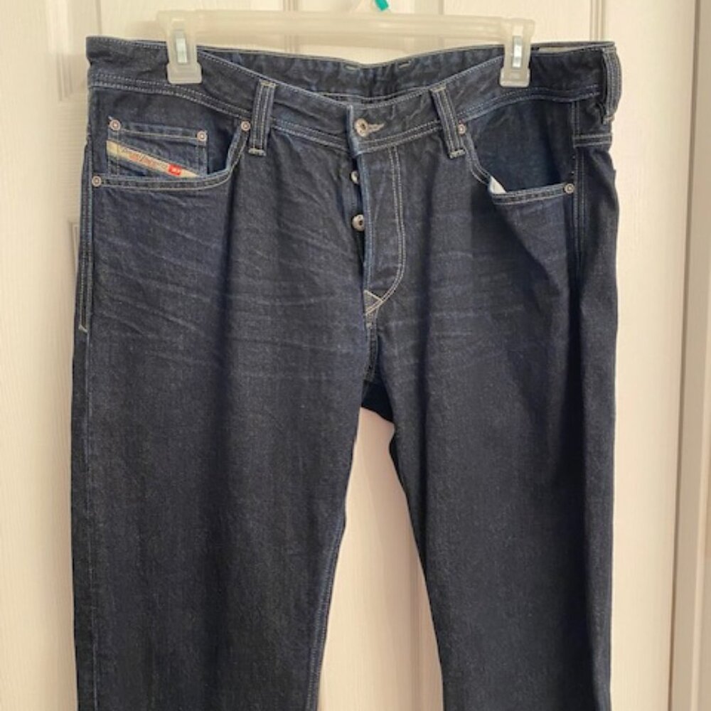 Diesel Viker - Men’s Jeans Regular Straight - Button Fly - Dark Blue - 38W 30L